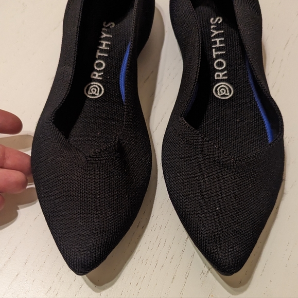 Rothy's Black Flats with Blue Trim - Picture 10 of 10